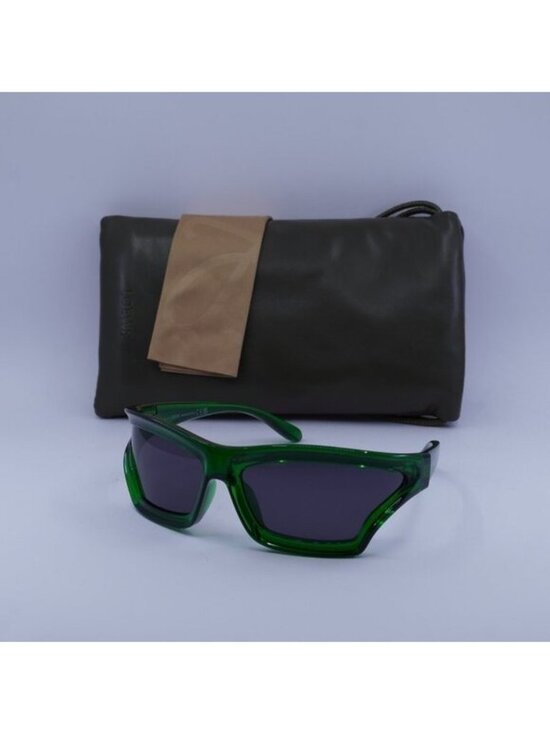 Loewe LW40143U 98A Sunglasses Transparent Dark Green Shield Frame, Smoke Lenses main image 9